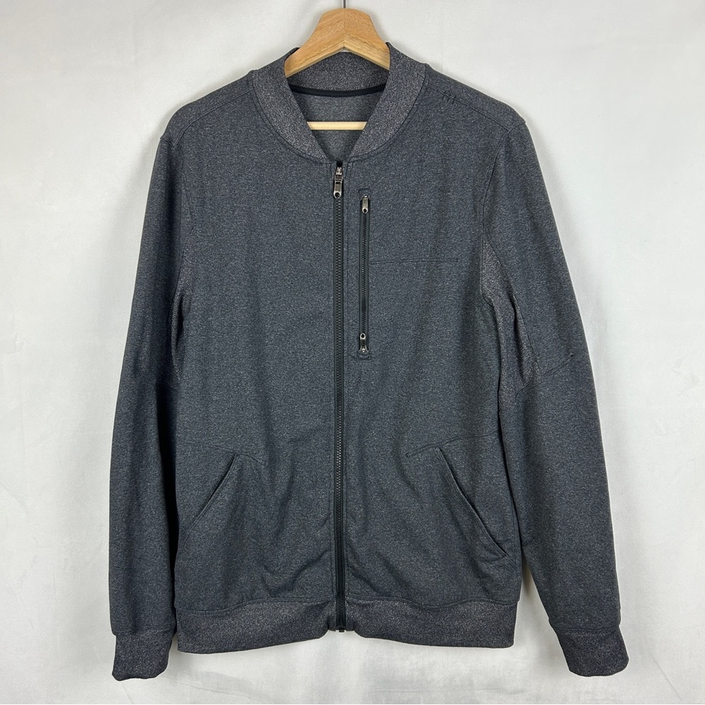 LULULEMON Men's Six Pack Track Jacket Charcoal‎ Grey Luon Fabric Size Med